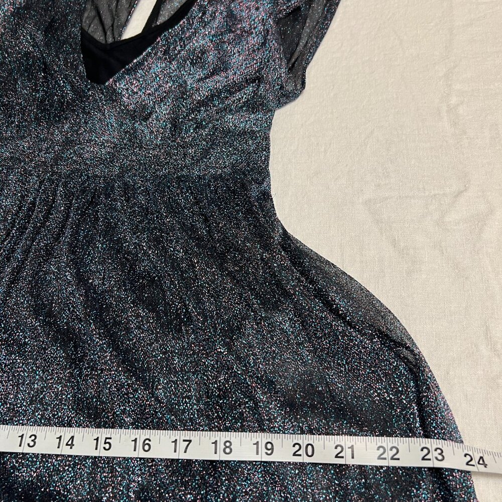 Moulinette Soeurs Metallic Chiffon Maxi Dress Women's Size 2 Evening Gown - Picture 9 of 11